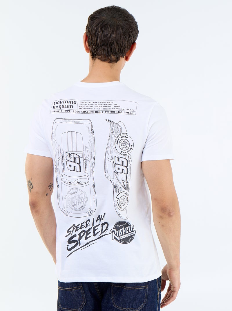 T-shirt 'Cars' 'Disney' 'Pixar' frente e verso Branco - Kiabi