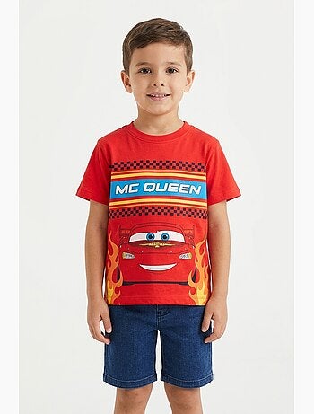 T-shirt cars vermelho menino | licença oficial