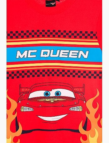 T-shirt cars vermelho menino | licença oficial