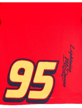 T-shirt cars vermelho menino | licença oficial