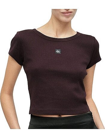 T-Shirt Malva Calvin Klein com Logótipo para Mulher