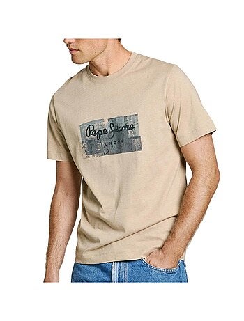 T-shirt Castanha Clara Masculina Pepe Jeans Connor