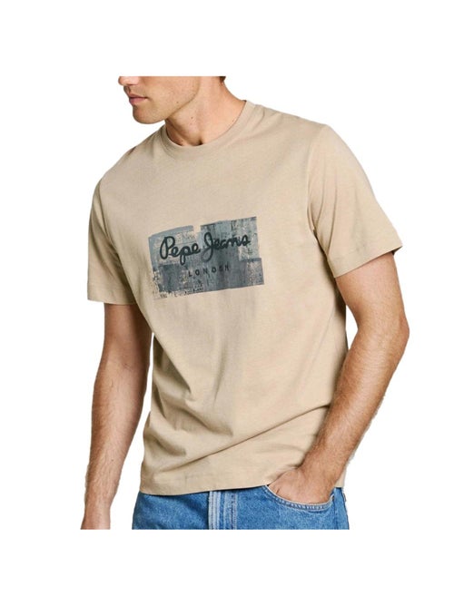 T-shirt Castanha Clara Masculina Pepe Jeans Connor - Kiabi