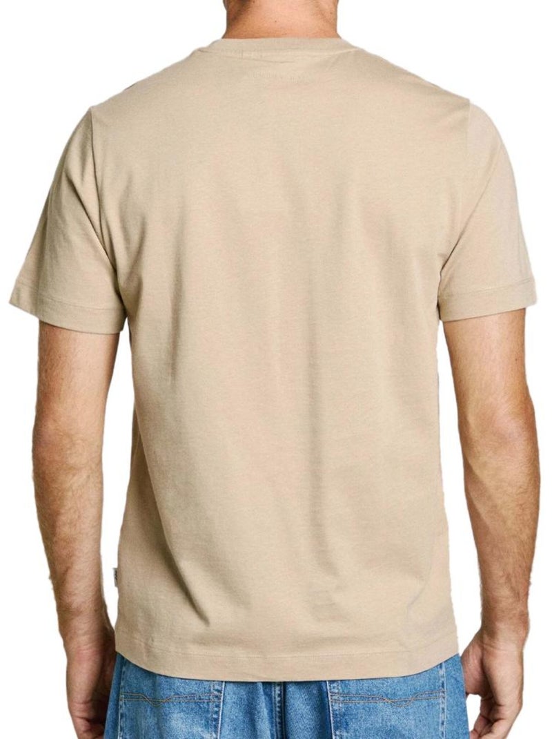 T-shirt Castanha Clara Masculina Pepe Jeans Connor Bege - Kiabi