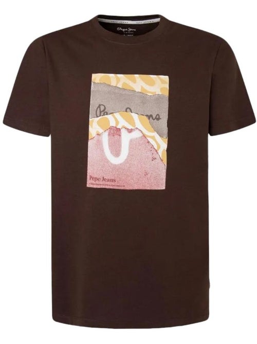 T-shirt Castanha para Homem Pepe Jeans Kenelm - Kiabi