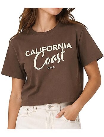 T-shirt olivia para menina kids only branco/castanho