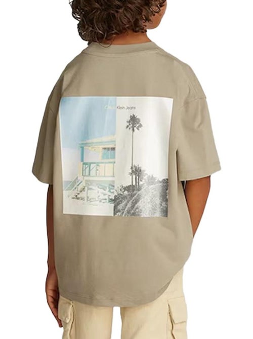 T-Shirt Castanha para Rapaz Calvin Klein Jeans Miami - Kiabi T-Shirt Castanha para Rapaz Calvin Klein Jeans Miami - Kiabi
