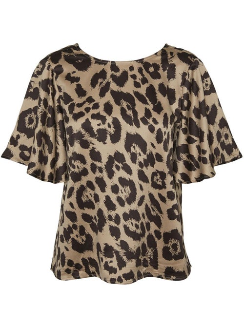 T-Shirt Castanha Vero Moda Merle para Mulher - Kiabi