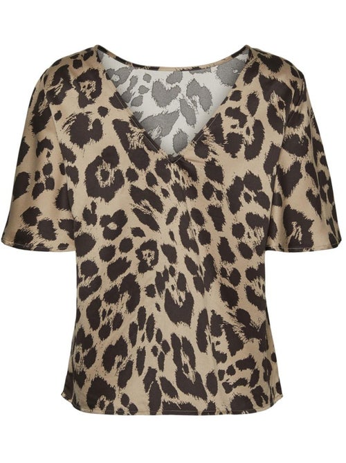 T-Shirt Castanha Vero Moda Merle para Mulher - Kiabi