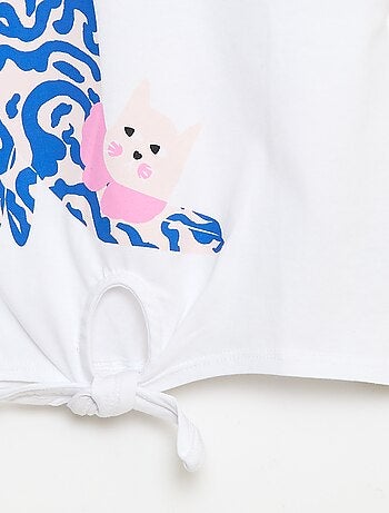 T-shirt casual em jersey de algodão