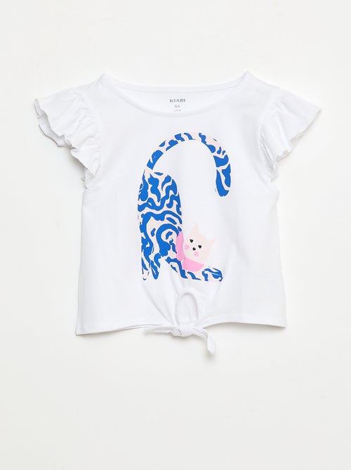 T-shirt casual em jersey de algodão - Kiabi