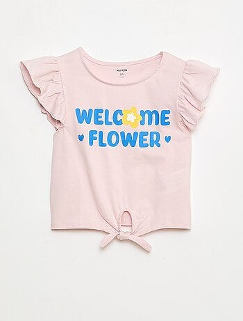 T-shirt casual em jersey de algodão