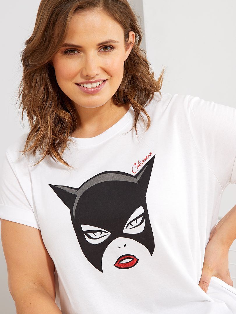 T-shirt 'Catwoman' Branco - Kiabi
