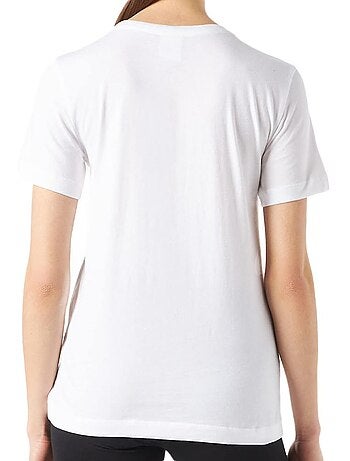 T-shirt champion branco de gola redonda para mulher