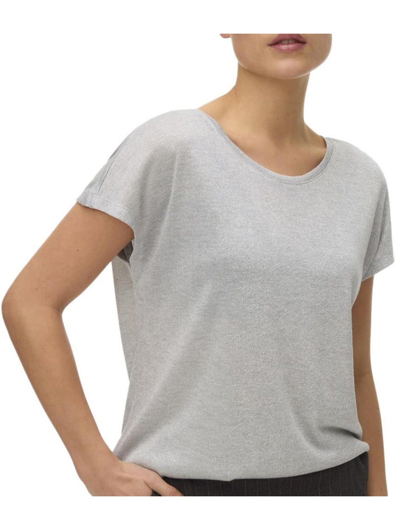 T-Shirt Cinzenta Feminina Vero Moda Sarah Cinza-prateado - Kiabi