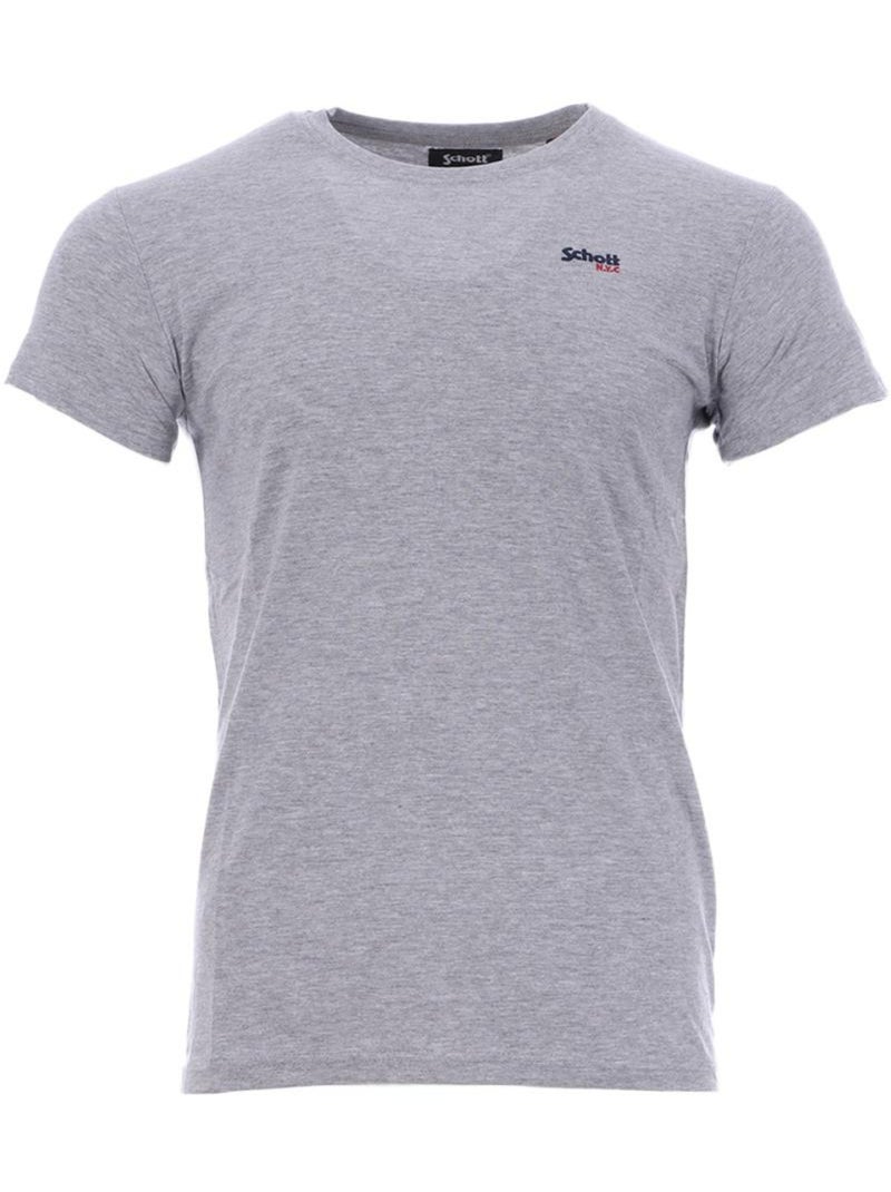 T-shirt Cinzento para Homem Schott NYC Bordado Cinza-prateado - Kiabi