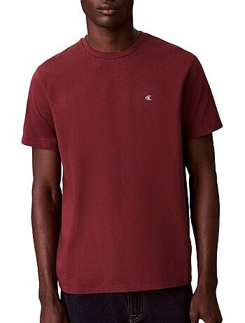 T-Shirt Clássica Bordeaux Calvin Klein Jeans para Homem
