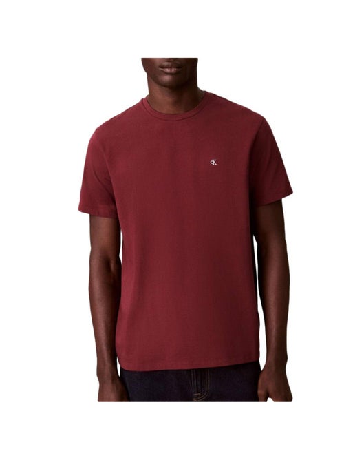 T-Shirt Clássica Bordeaux Calvin Klein Jeans para Homem - Kiabi
