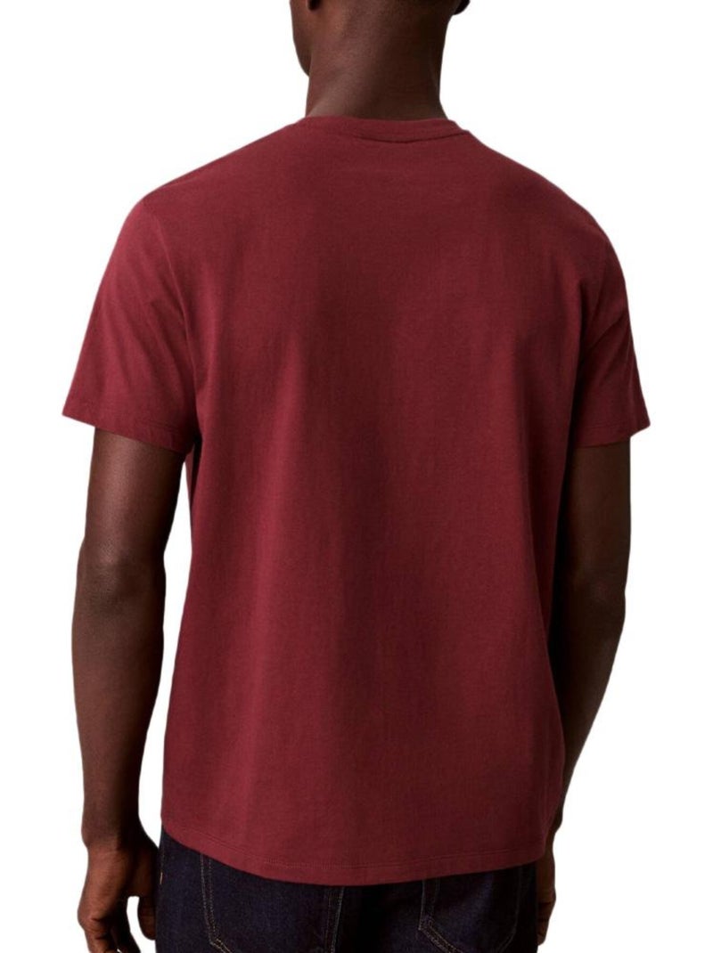 T-Shirt Clássica Bordeaux Calvin Klein Jeans para Homem Bordô - Kiabi