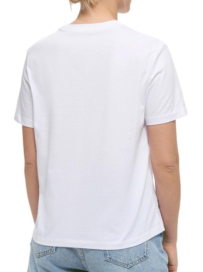 T-Shirt Clássica Branca Calvin Klein Hero para Mulher Branco - Kiabi