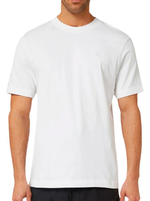 T-Shirt Clássica Branca Calvin Klein Jeans para Homem - Kiabi