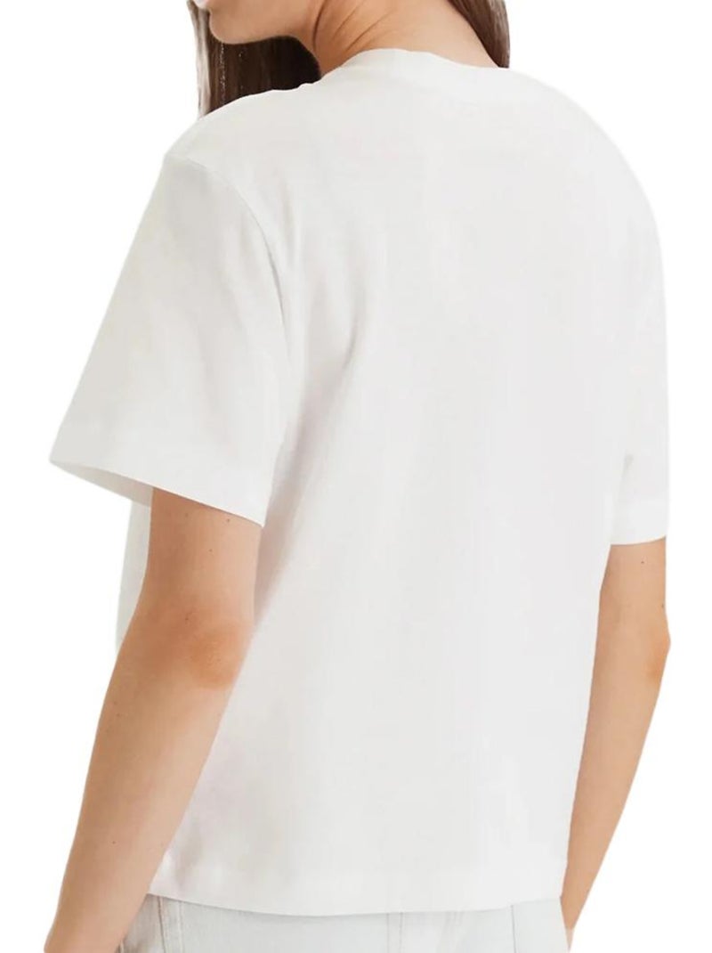 T-shirt clássica branca calvin klein jeans para mulher Branco - Kiabi