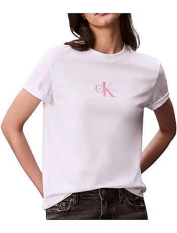 T-shirt Clássica Branca Calvin Klein Jeans para Mulher