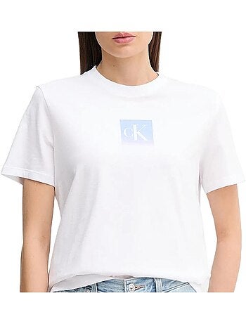 T-shirt clássica branca calvin klein jeans para mulher