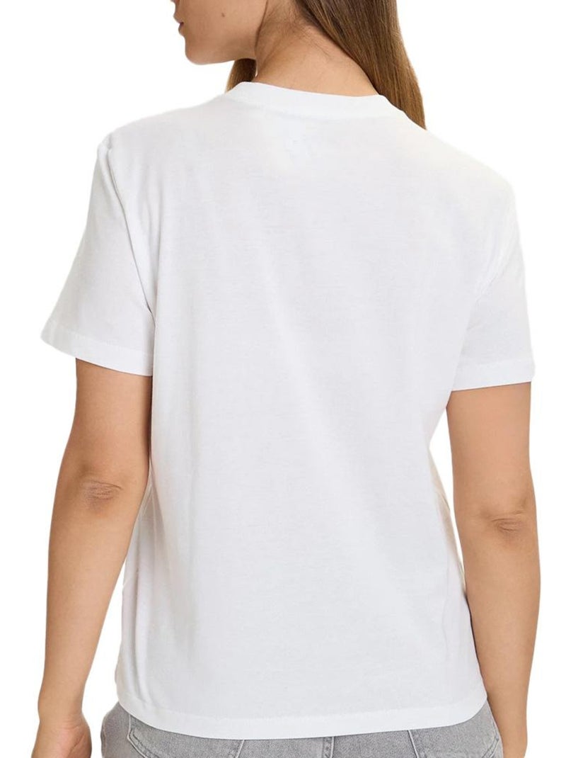 T-Shirt Clássica Branca Calvin Klein Jeans para Mulher Branco - Kiabi