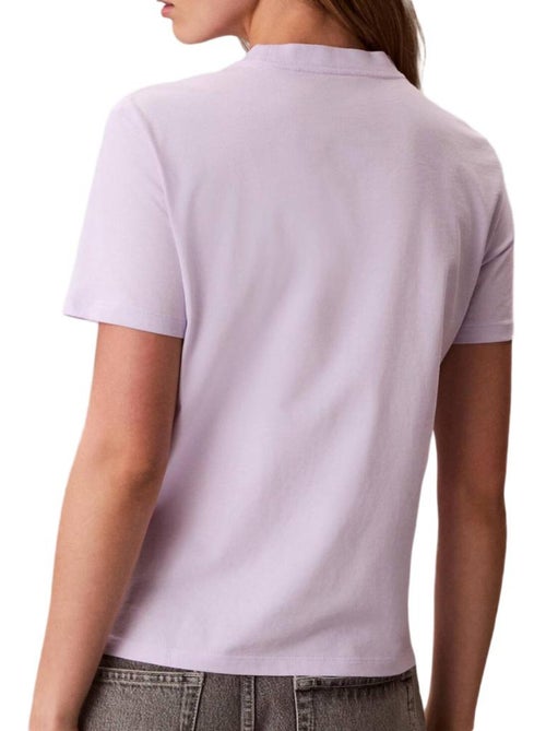 T-shirt clássica calvin klein jeans monologo violeta para mulher - Kiabi