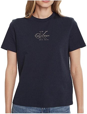 T-shirt Calvin Klein Jeans Clássica Foil Branca para Mulher