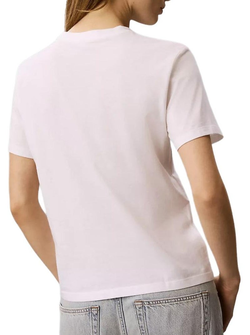 T-Shirt Clássica Calvin Klein Jeans para Mulher Branco/Preto Branco - Kiabi