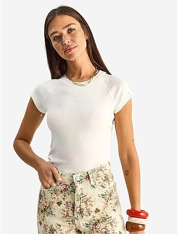 T-shirt clássica de algodão com gola redonda lucci
