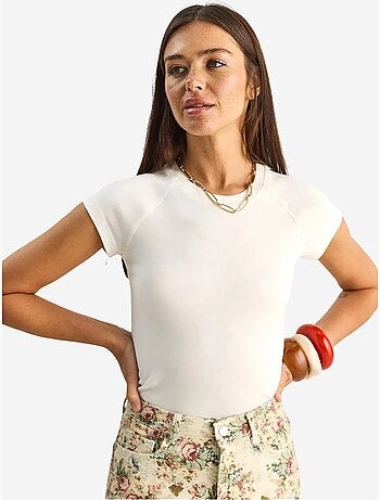 T-shirt clássica de algodão com gola redonda lucci