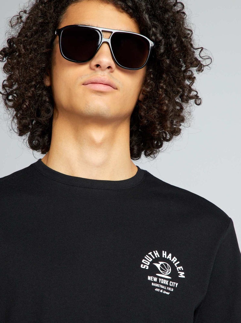 T-shirt clássica estampada PRETO - Kiabi