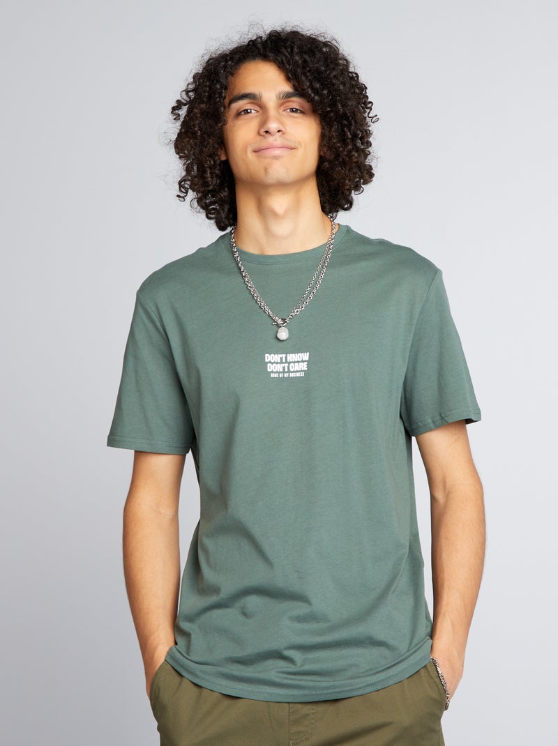 T-shirt clássica estampada VERDE - Kiabi