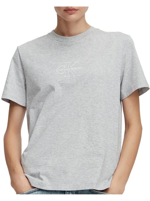T-Shirt Clássica Feminina Calvin Klein Cinzenta - Kiabi T-Shirt Clássica Feminina Calvin Klein Cinzenta - Kiabi