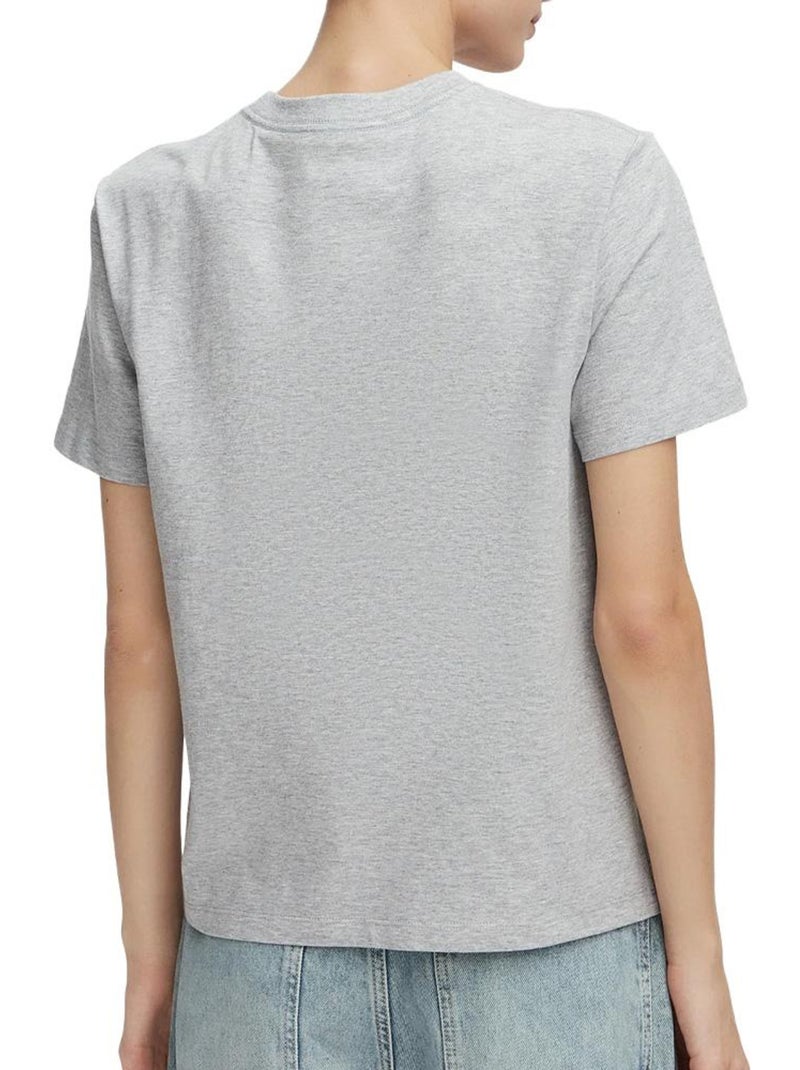 T-Shirt Clássica Feminina Calvin Klein Cinzenta Cinza-prateado - Kiabi