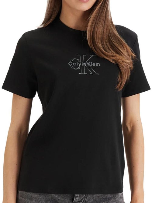 T-Shirt Clássica Feminina Calvin Klein Jeans Preta - Kiabi T-Shirt Clássica Feminina Calvin Klein Jeans Preta - Kiabi