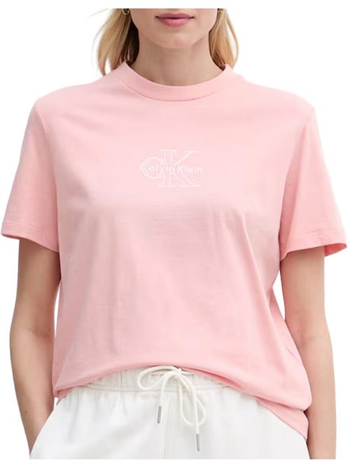 T-Shirt Clássica Rosa para Mulher Calvin Klein Jeans - Kiabi T-Shirt Clássica Rosa para Mulher Calvin Klein Jeans - Kiabi