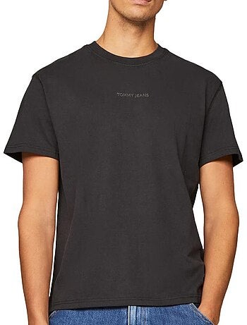 T-shirt Clássica Tommy Hilfiger para Homem em Preto