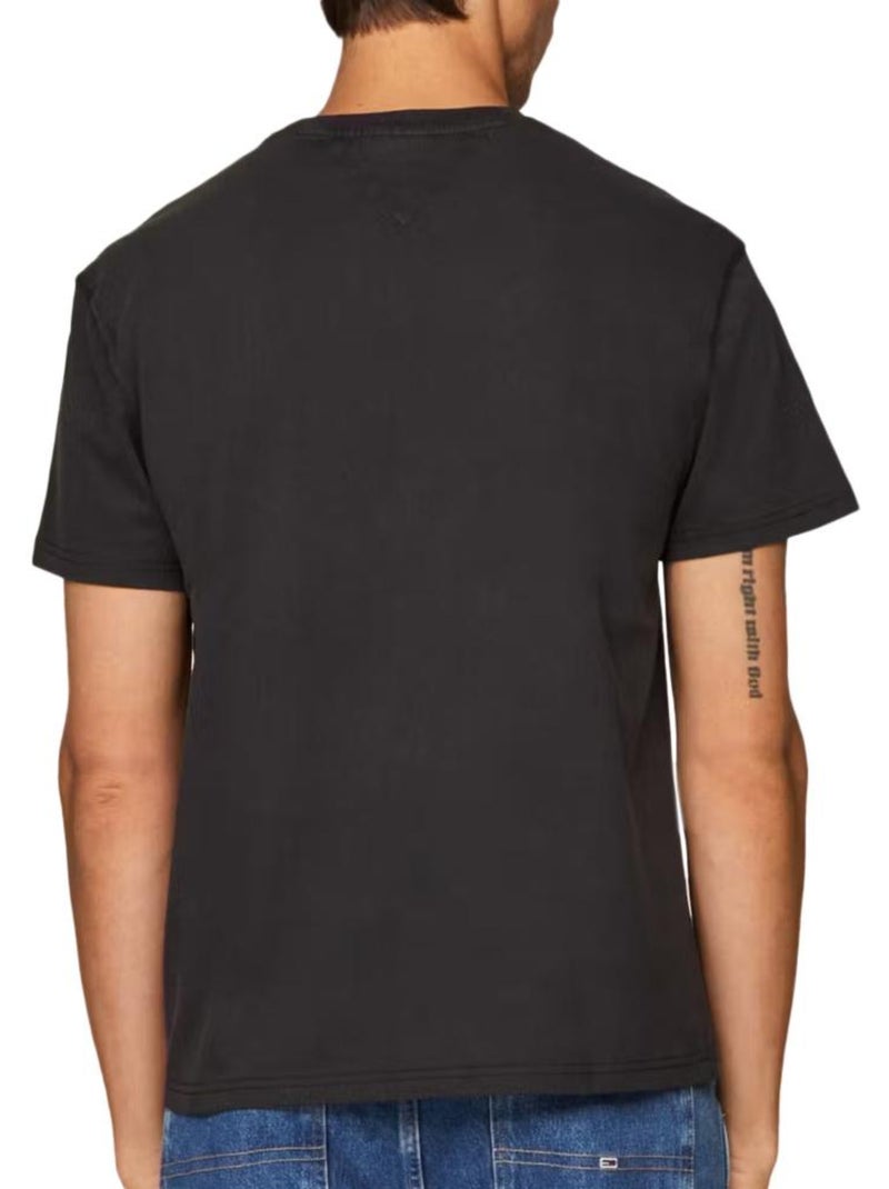 T-shirt Clássica Tommy Hilfiger para Homem em Preto Preto - Kiabi