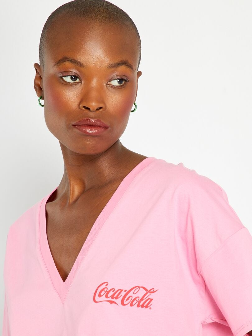 T-shirt 'Coca-Cola' em algodão ROSA - Kiabi