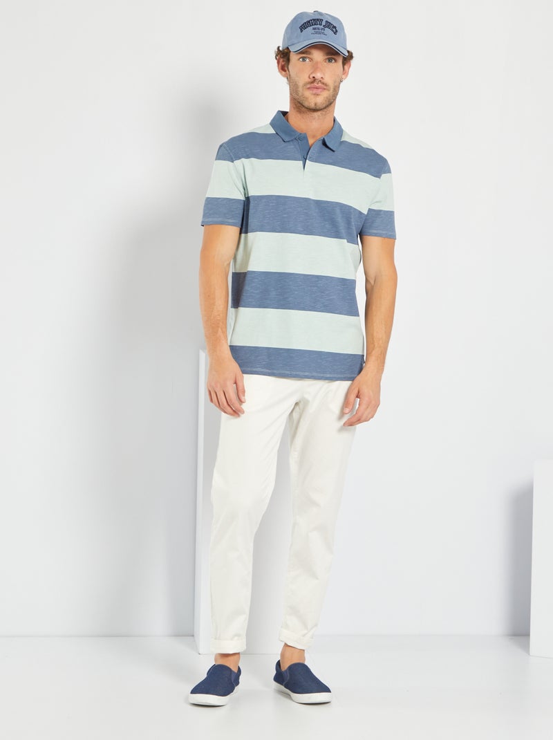 T-shirt colarinho de polo BRANCO - Kiabi