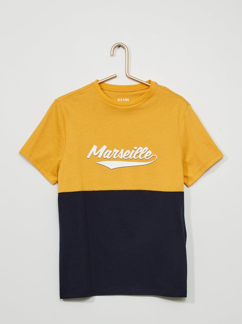 T-shirt 'color-block' AMARELO - Kiabi