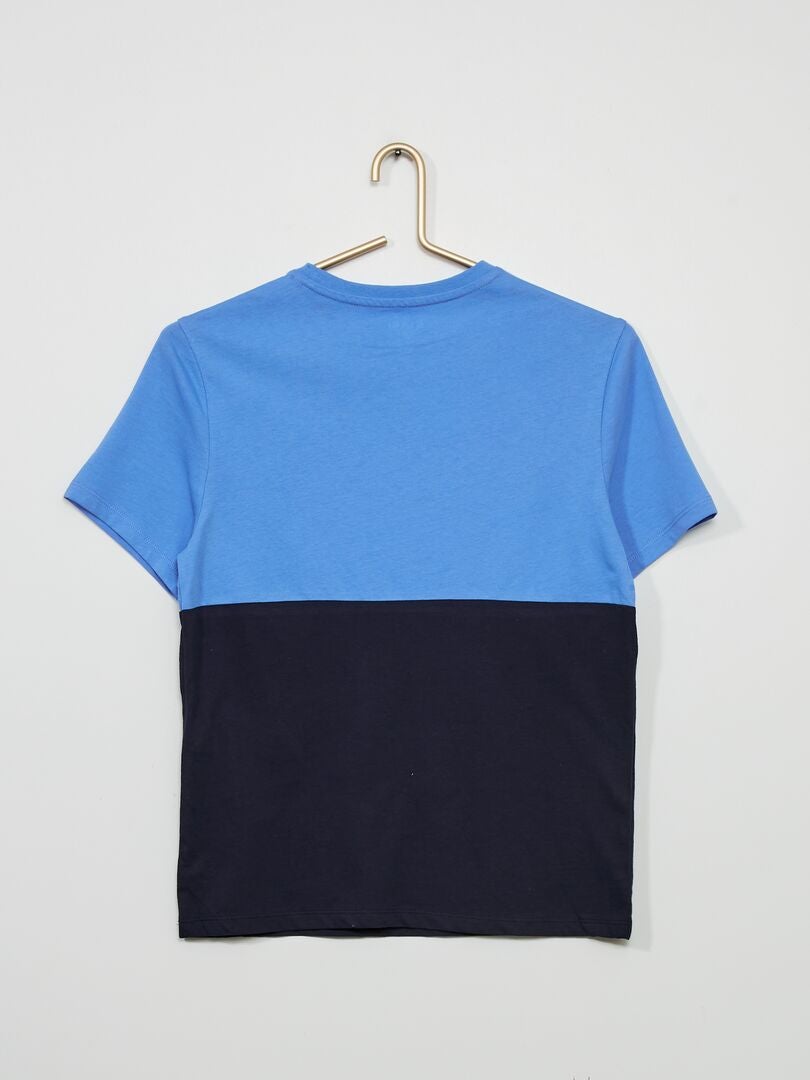 T-shirt color-block em jersey picado +1,90 m - AZUL - Kiabi - 10.00€