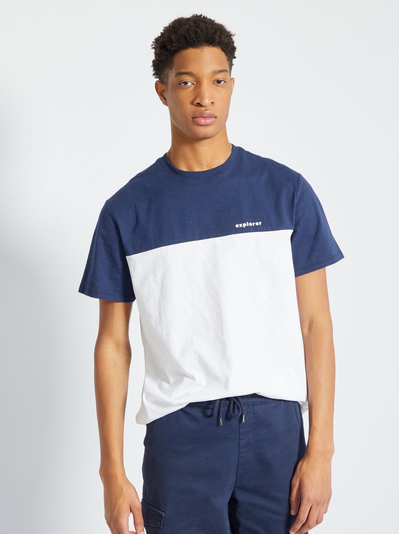 T-shirt color-block AZUL - Kiabi