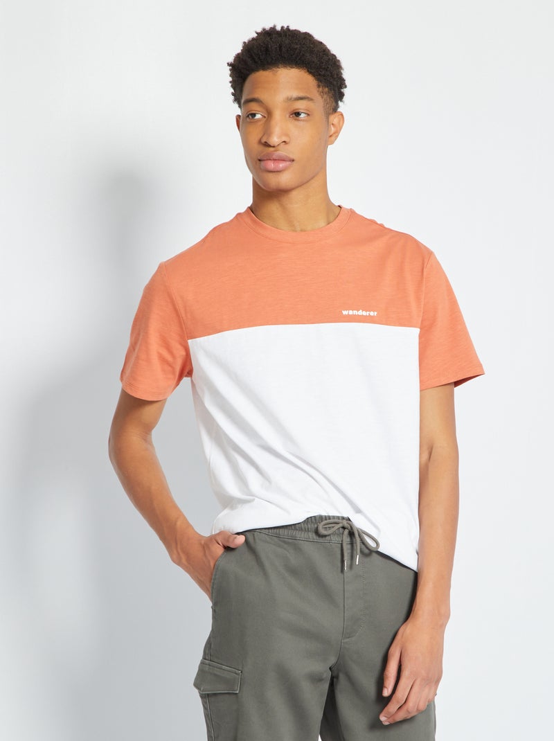 T-shirt color-block BRANCO - Kiabi
