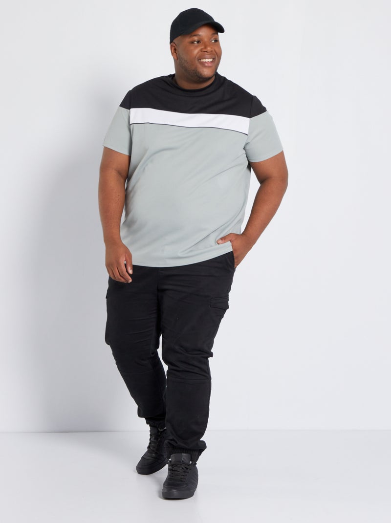 T-shirt color-block CINZA - Kiabi