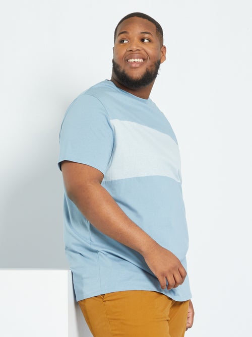 T-shirt color-block com riscas - Kiabi